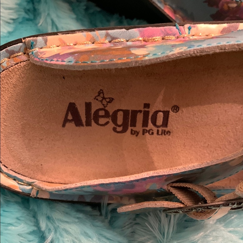 Alegria Floral Blue Mary Jane Clogs - Picture 4 of 8